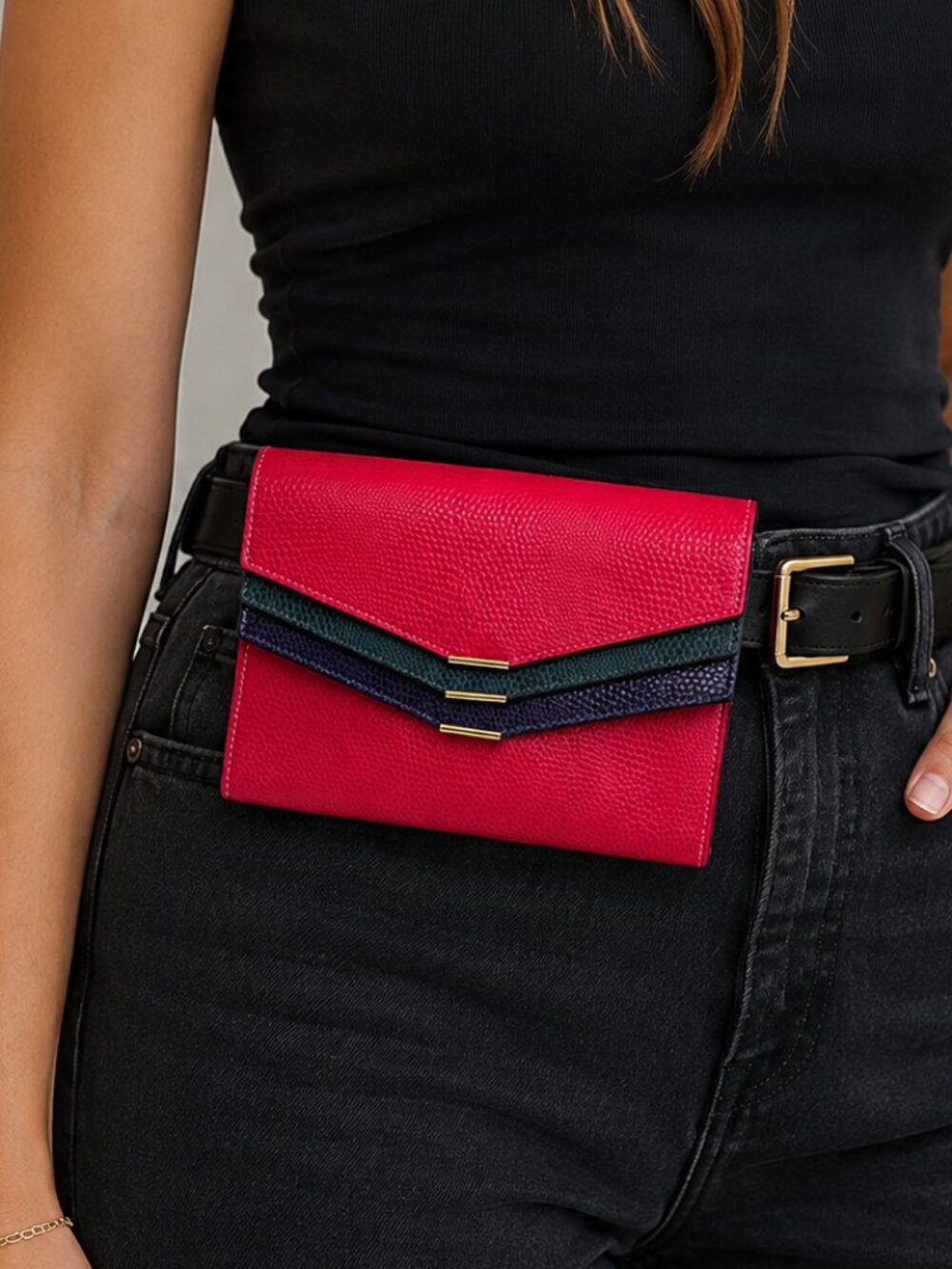 VINTAGE "Belt Loop" Envelope Italian Wallet | 100% Leather Clutch Made in Italy